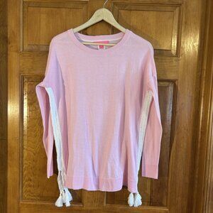 Lilly Pulitzer Women Pink /White Damara Crew Neck Long Sleeve Sweater XS-EUC
